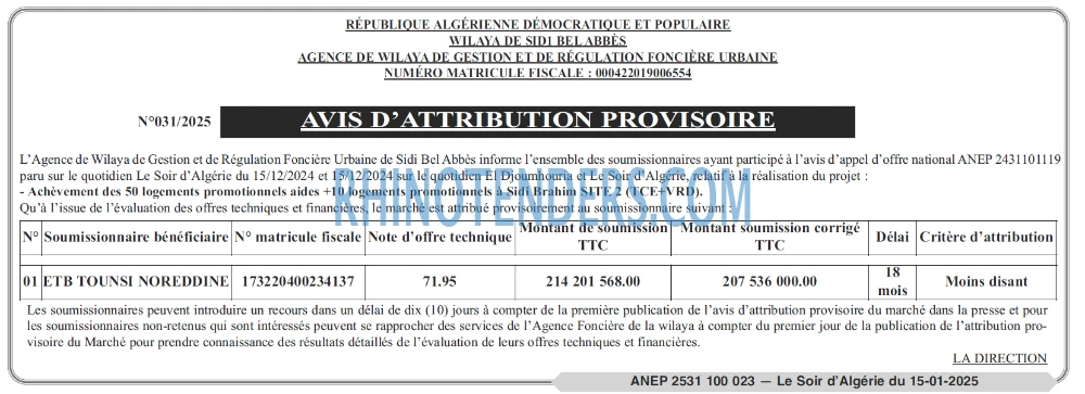 LE SOIR D'ALGERIE