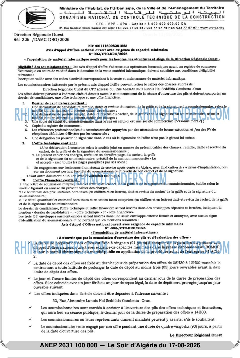 LE SOIR D'ALGERIE