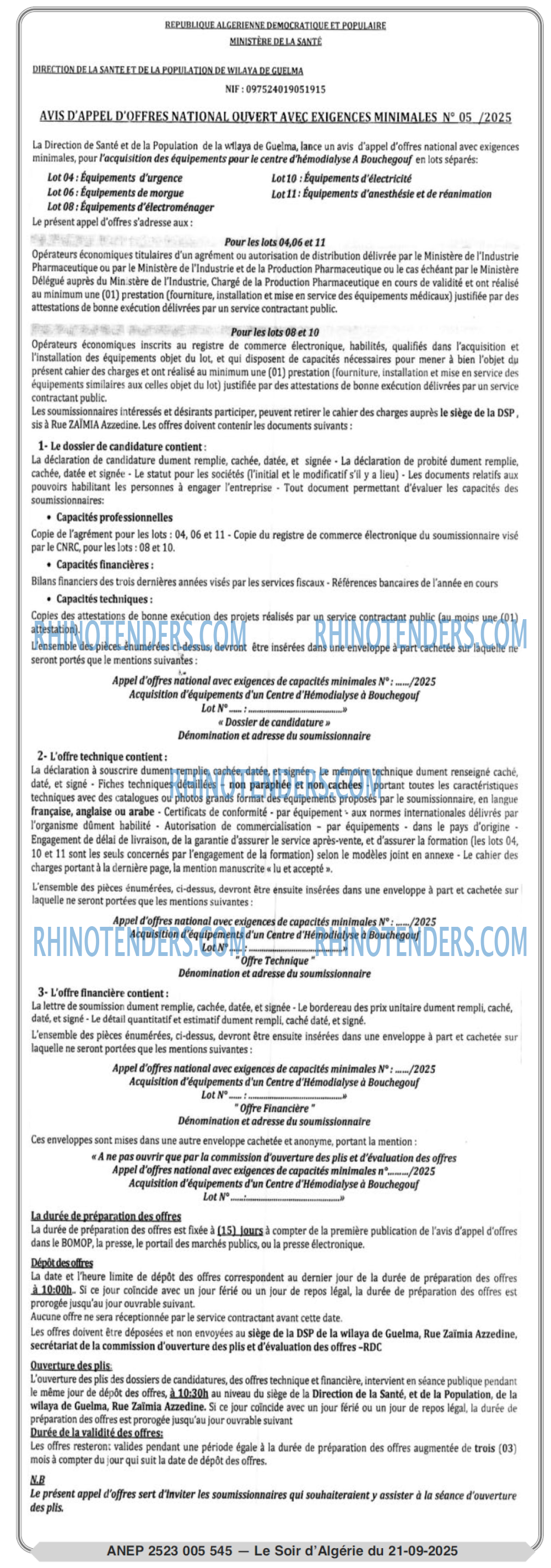 LE SOIR D'ALGERIE