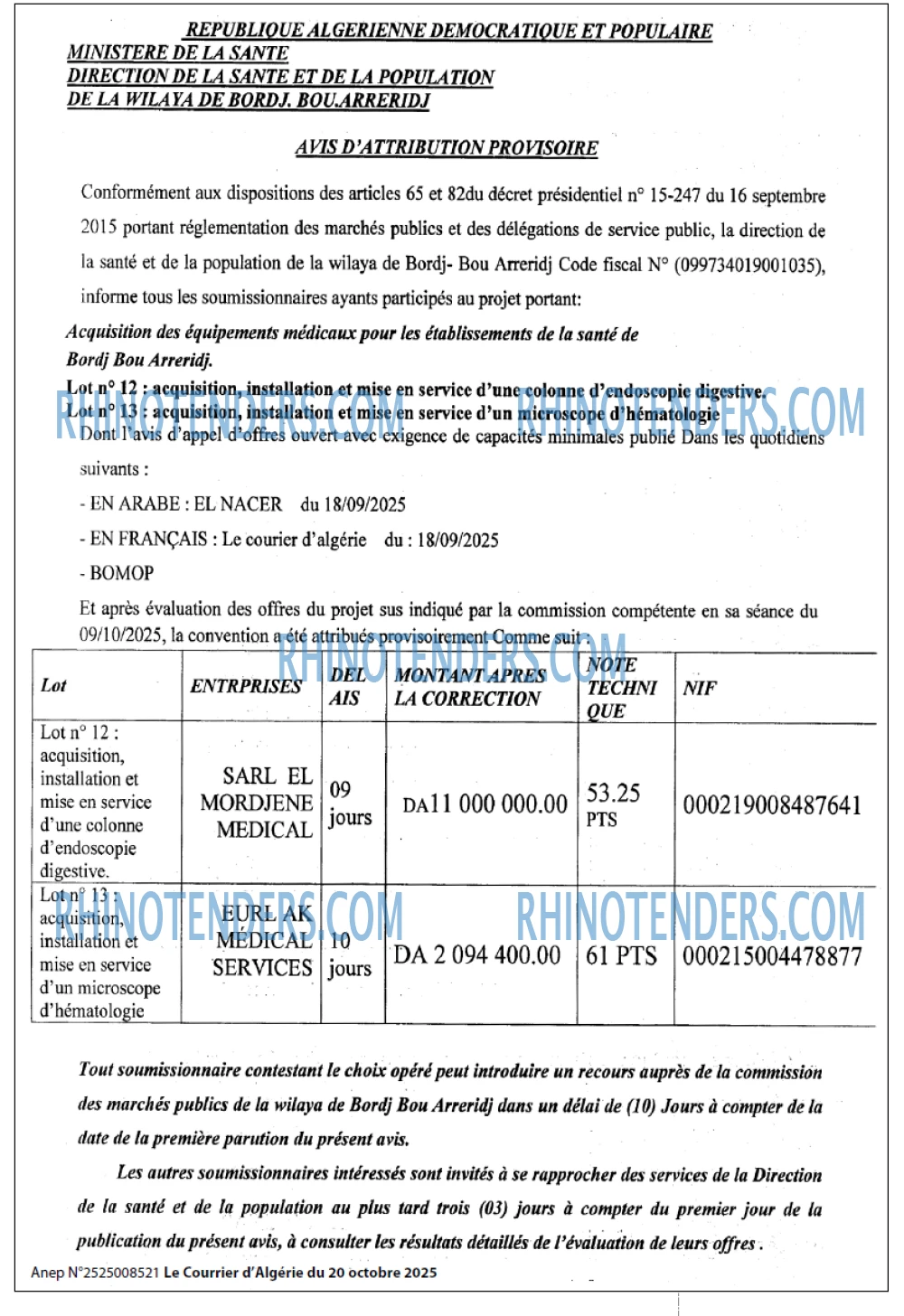 Le Courrier d'Algerie