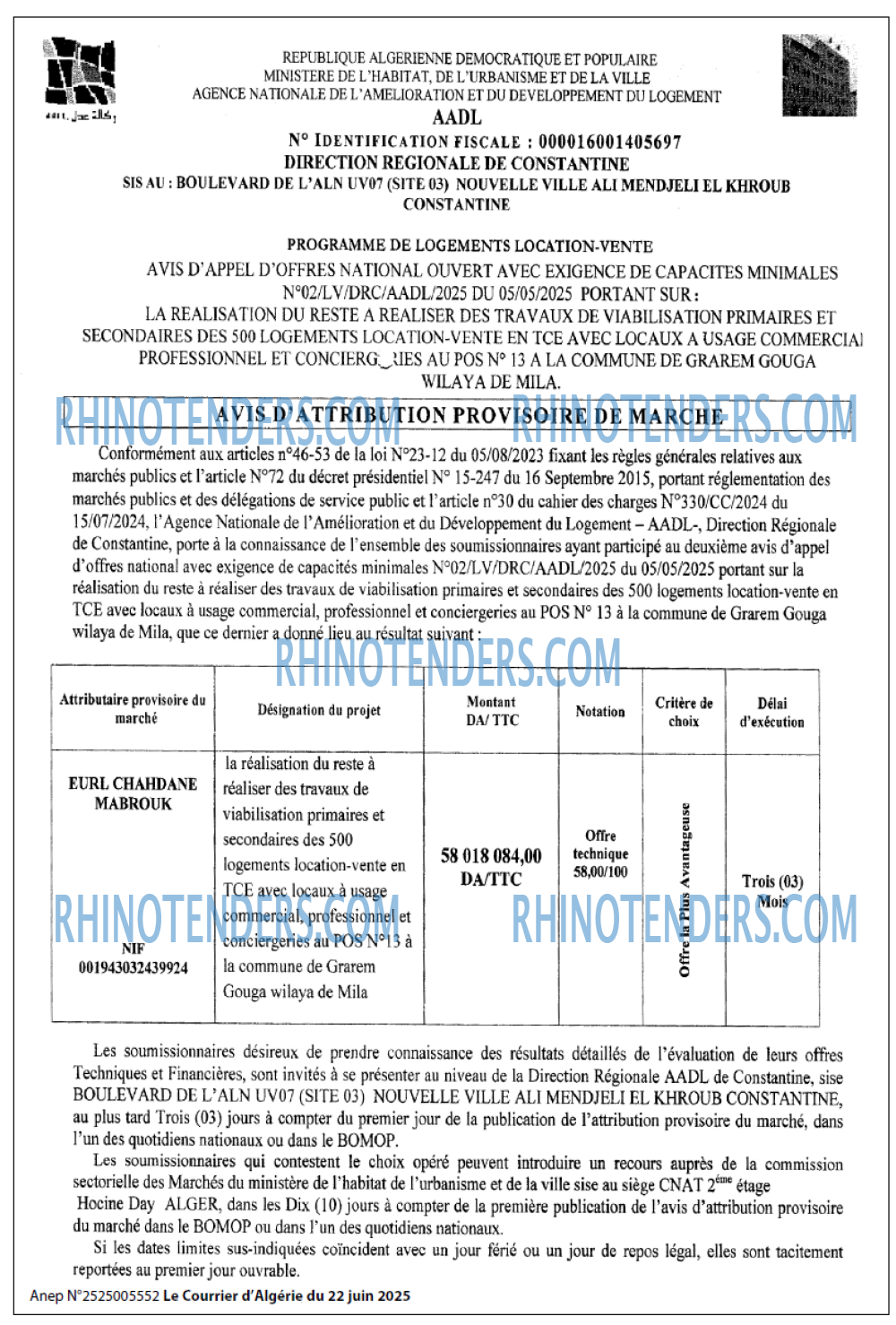 Le Courrier d'Algerie