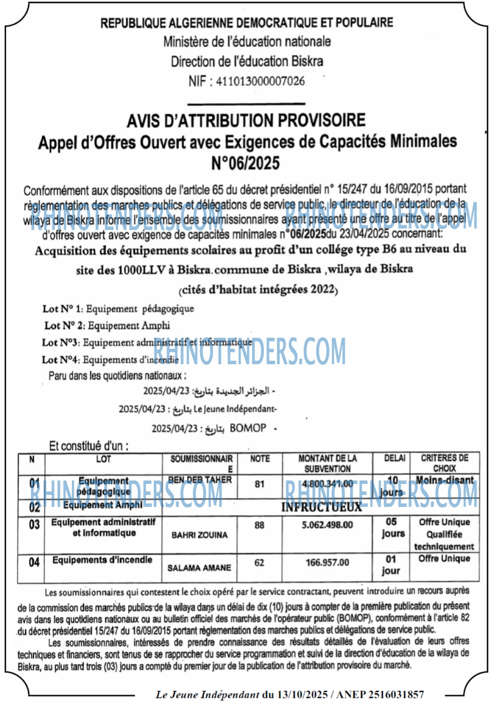 Le jeune indépendant