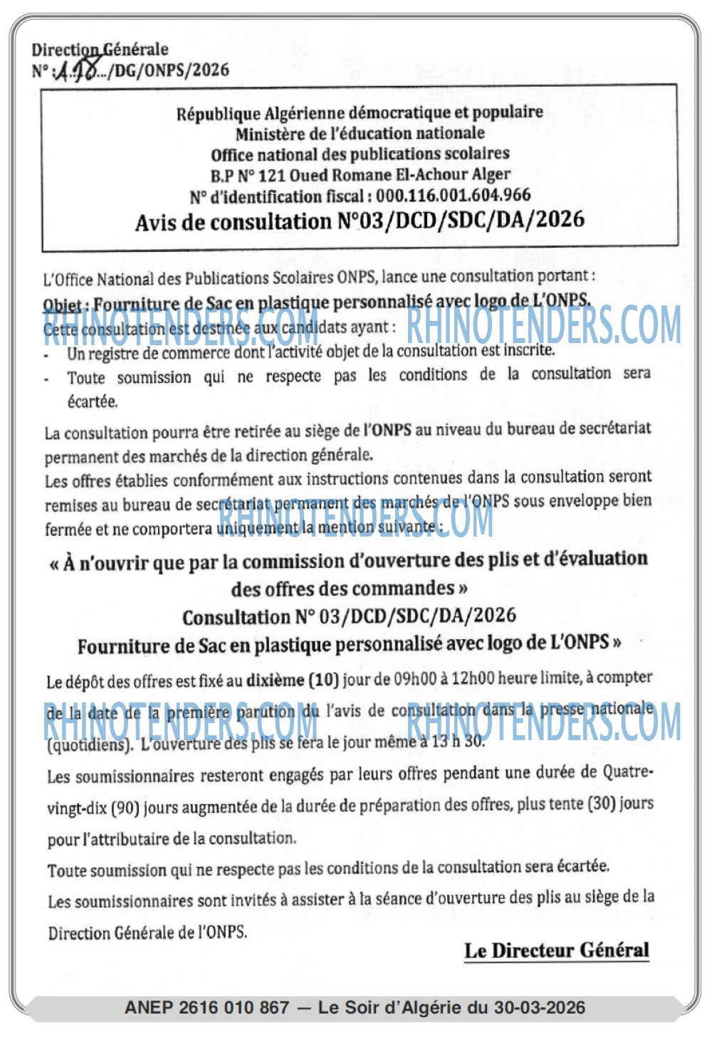 LE SOIR D'ALGERIE