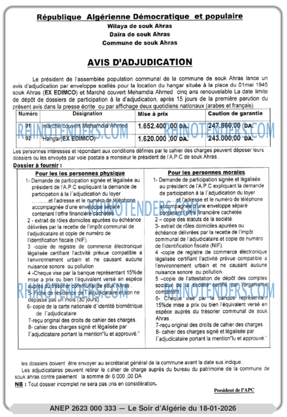 LE SOIR D'ALGERIE