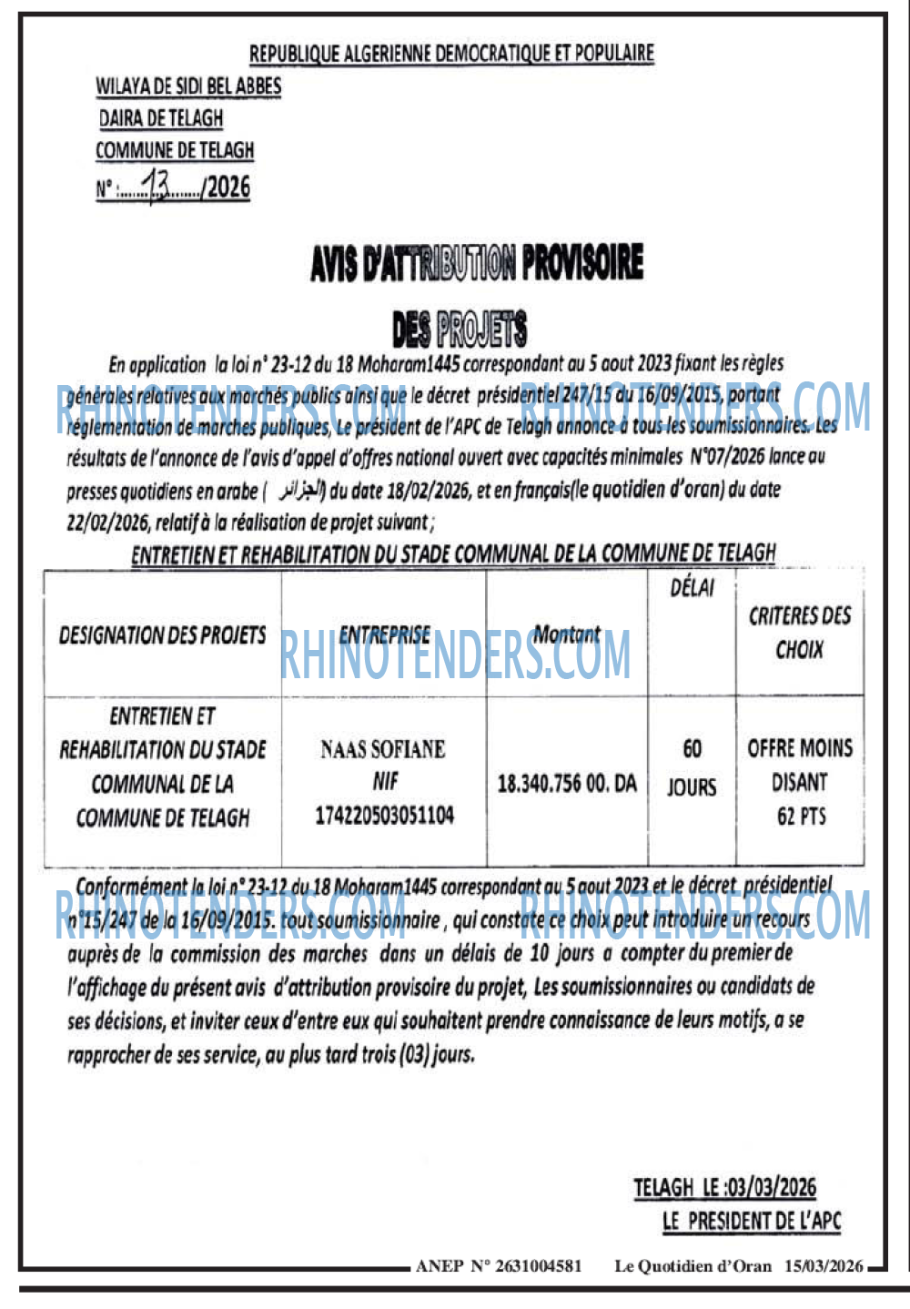 Le Quotidien d'Oran