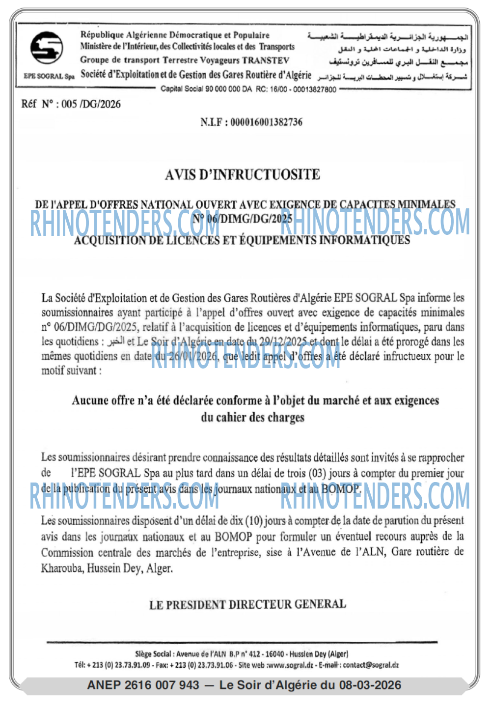 LE SOIR D'ALGERIE