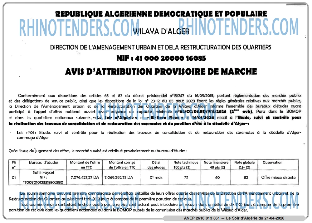 LE SOIR D'ALGERIE