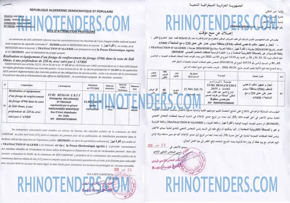 TRANSACTION D'ALGERIE
