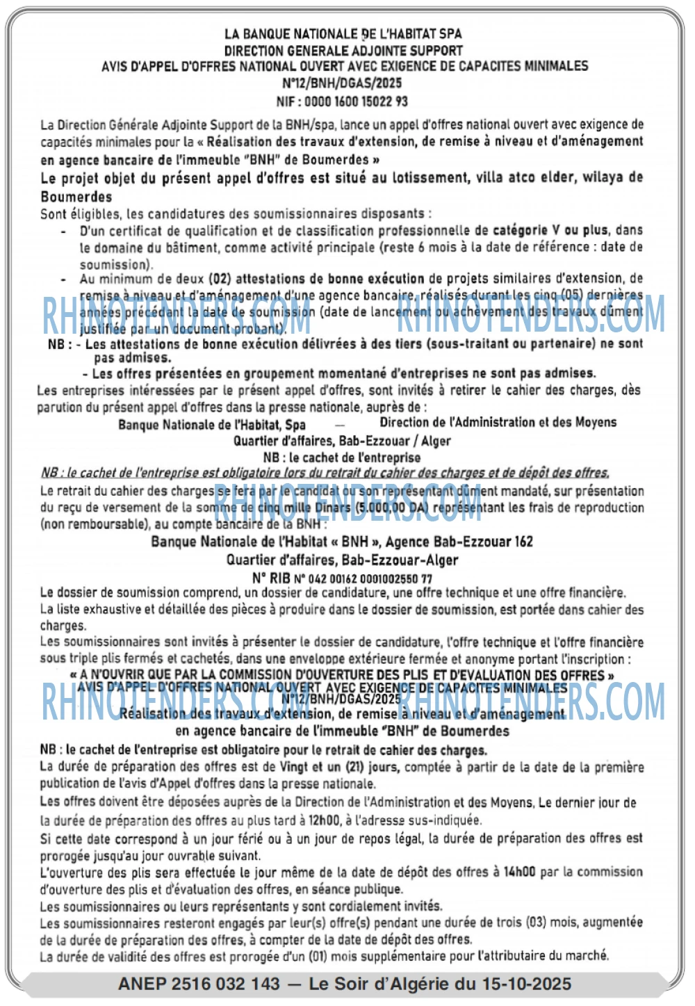LE SOIR D'ALGERIE