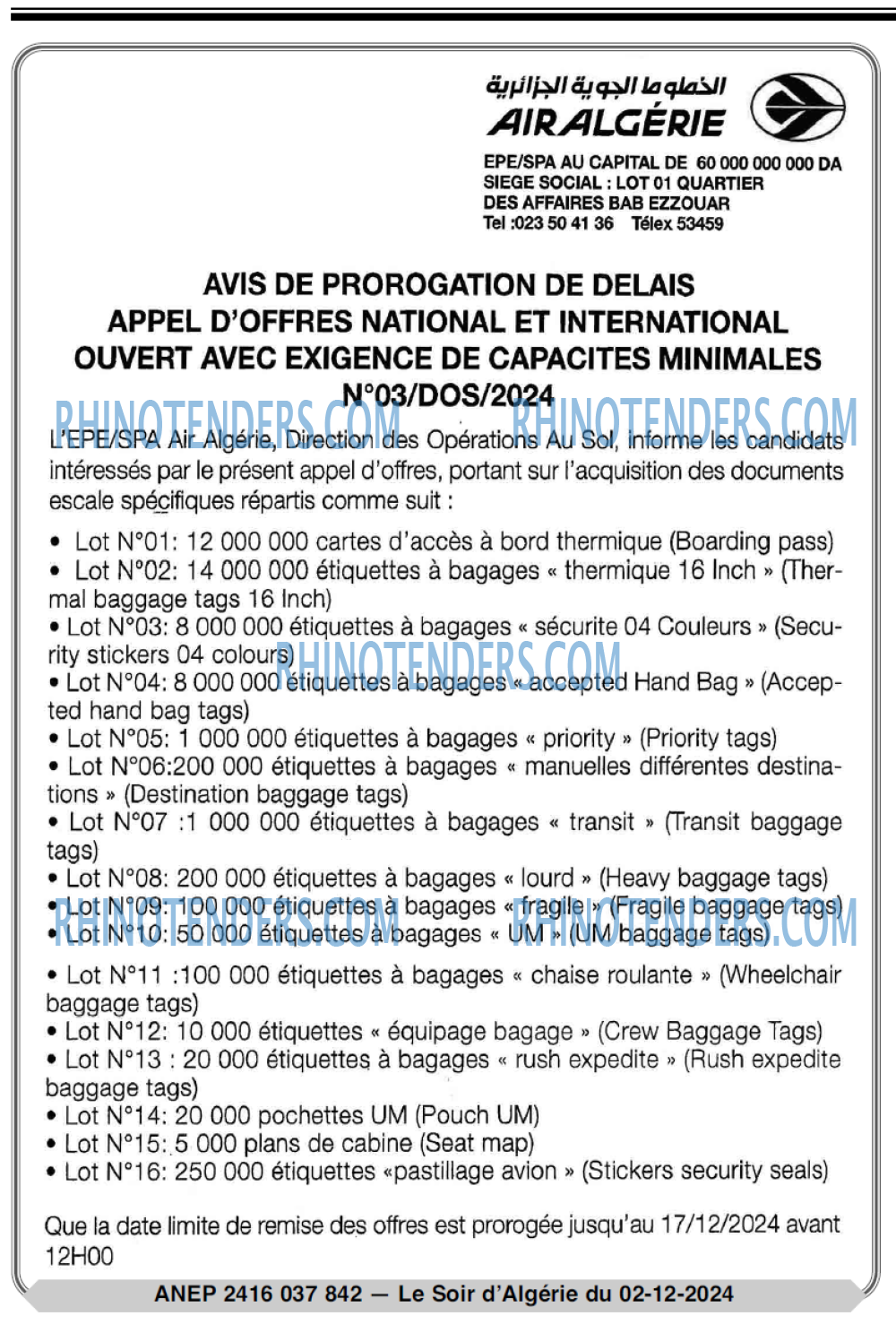 LE SOIR D'ALGERIE