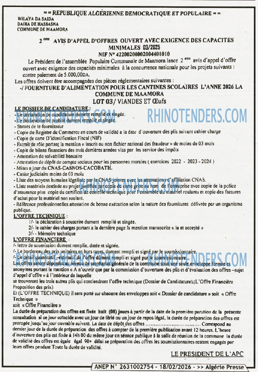 ALGERIE PRESSE