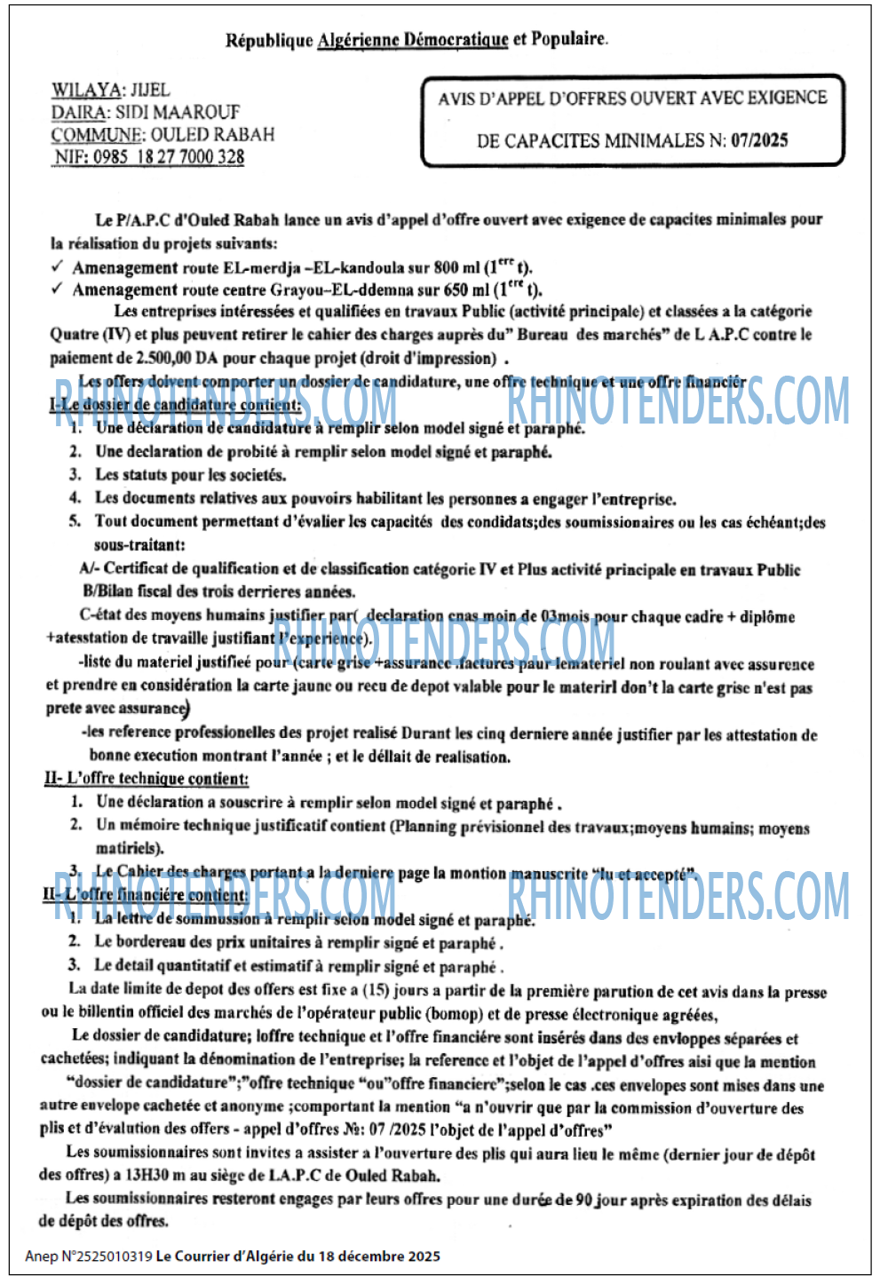 Le Courrier d'Algerie