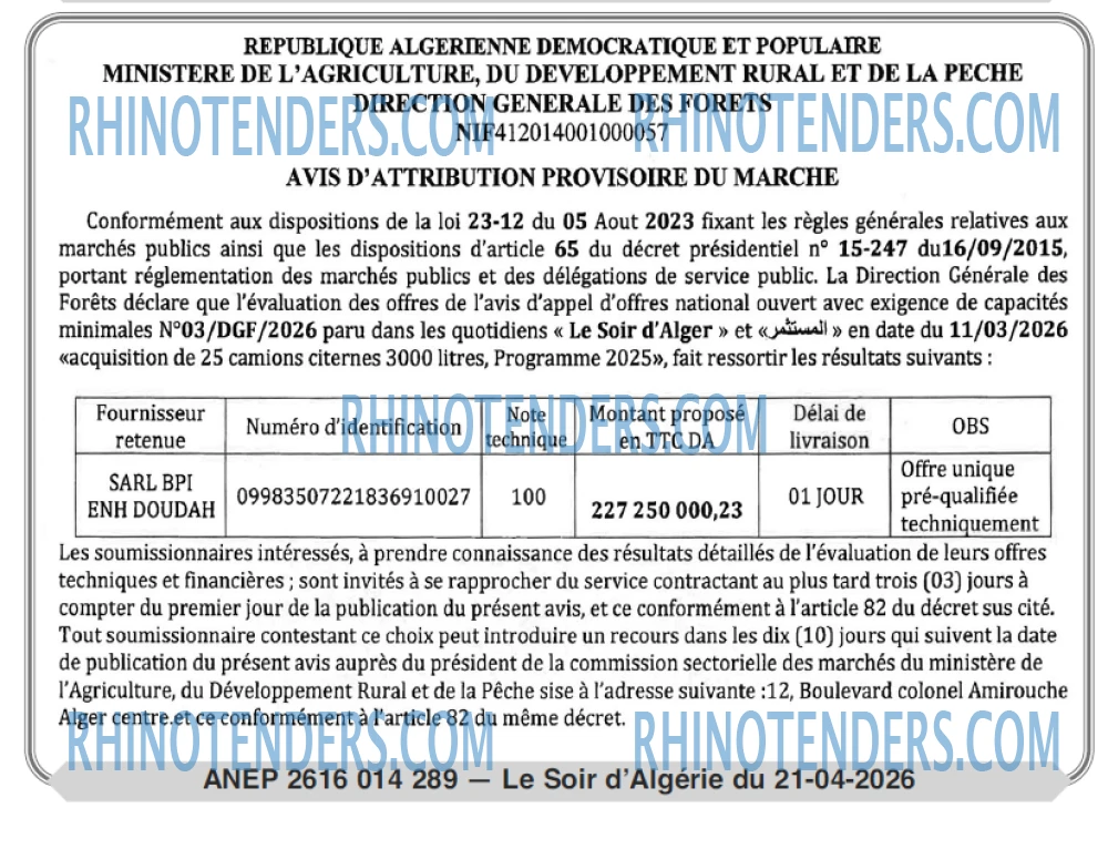 LE SOIR D'ALGERIE