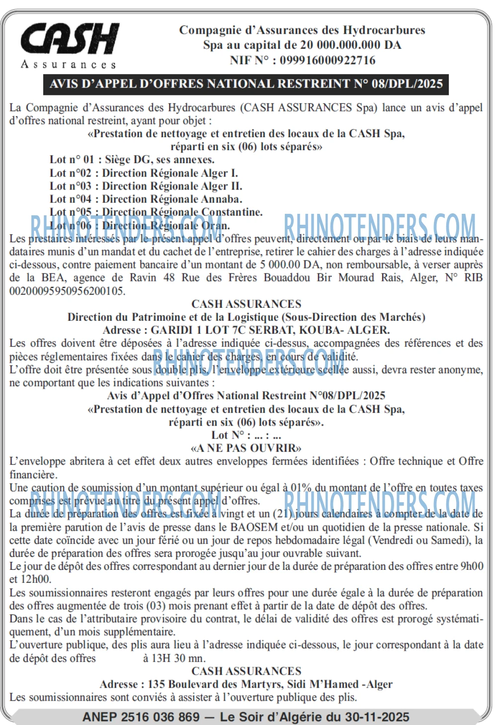 LE SOIR D'ALGERIE