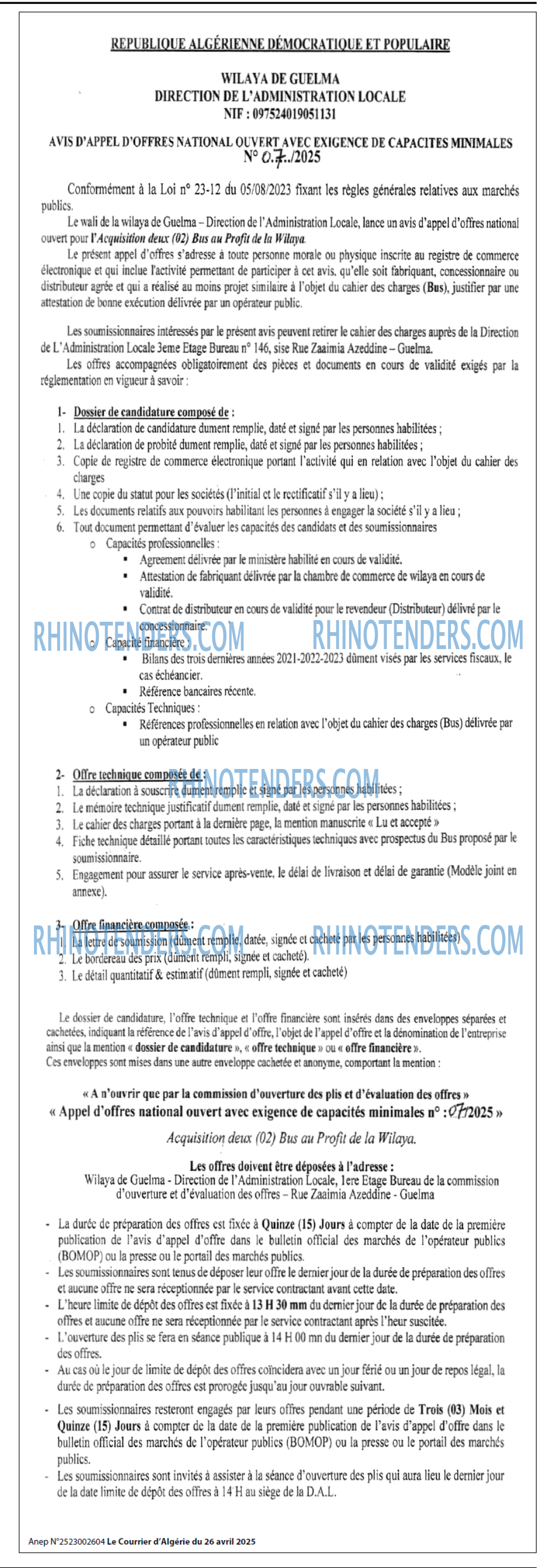 Le Courrier d'Algerie