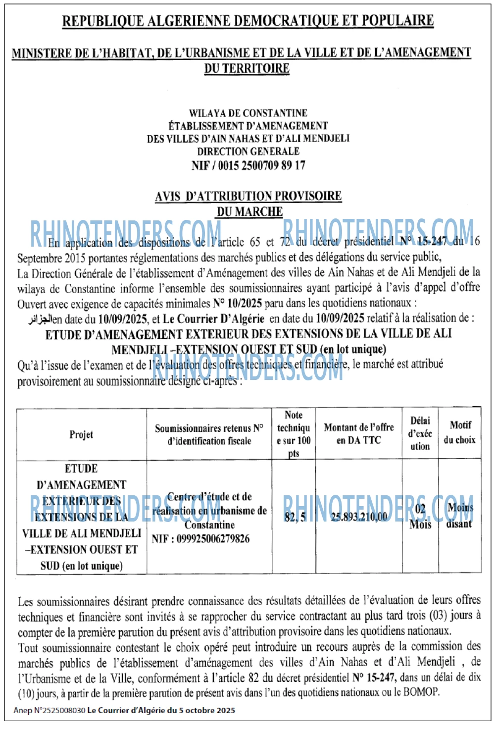 Le Courrier d'Algerie