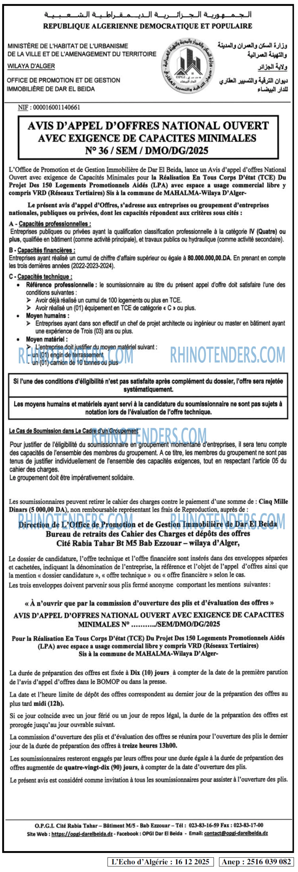 L'ECHO D'ALGERIE