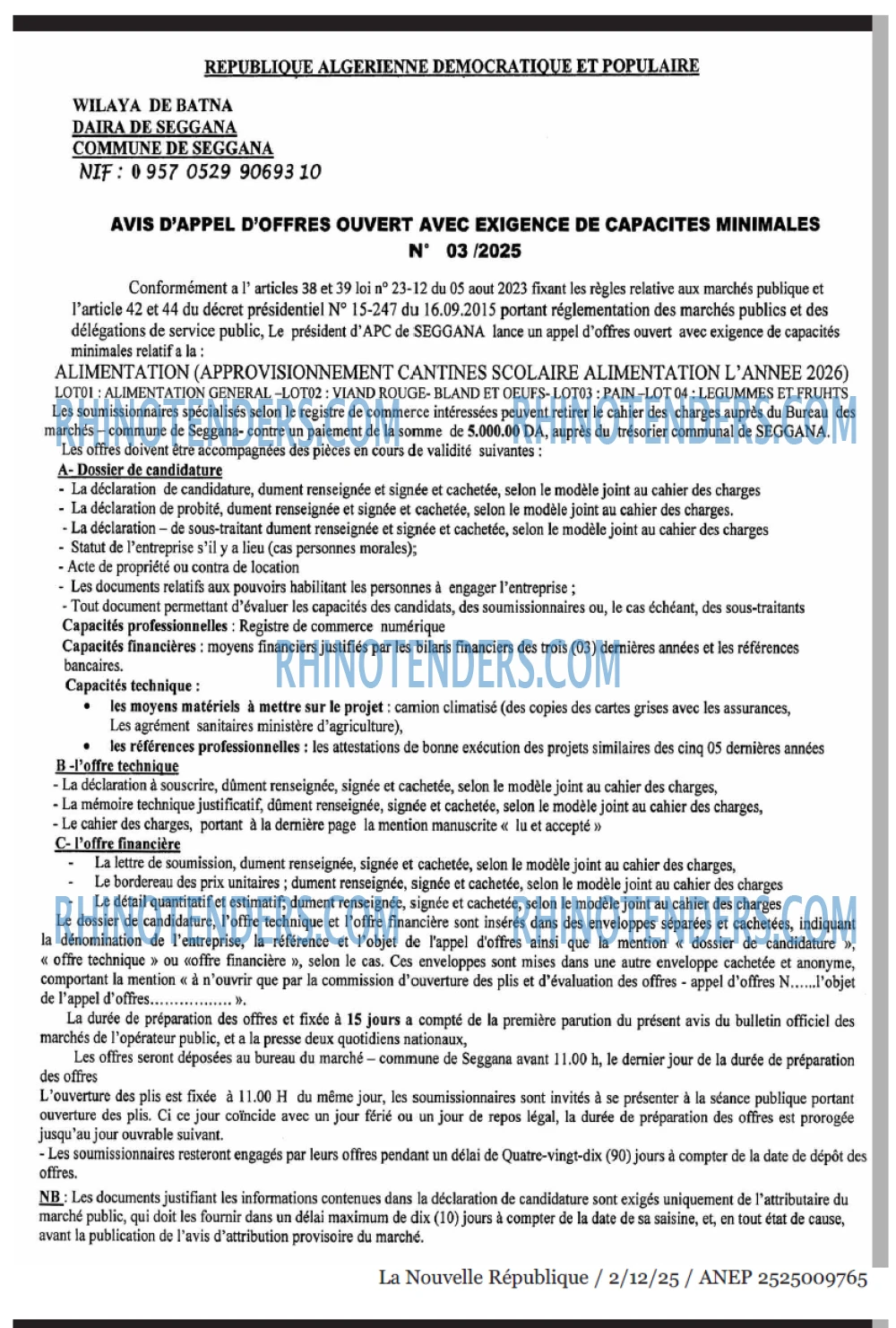 NOUVELLE REPUBLIQUE