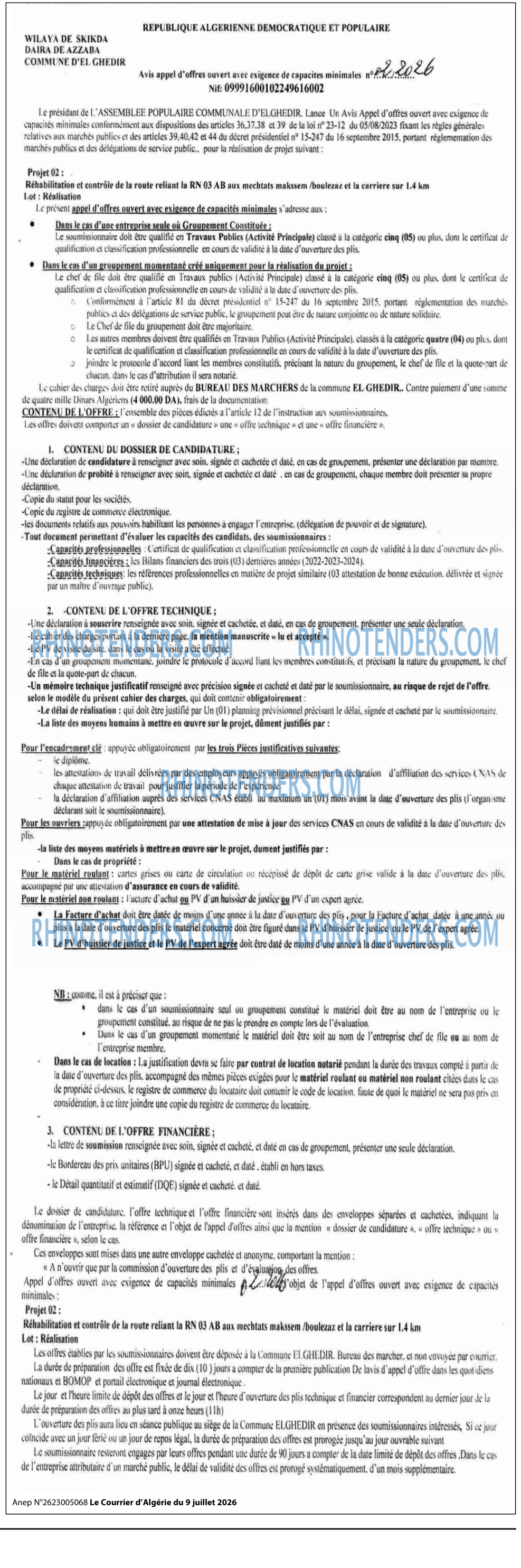 Le Courrier d'Algerie