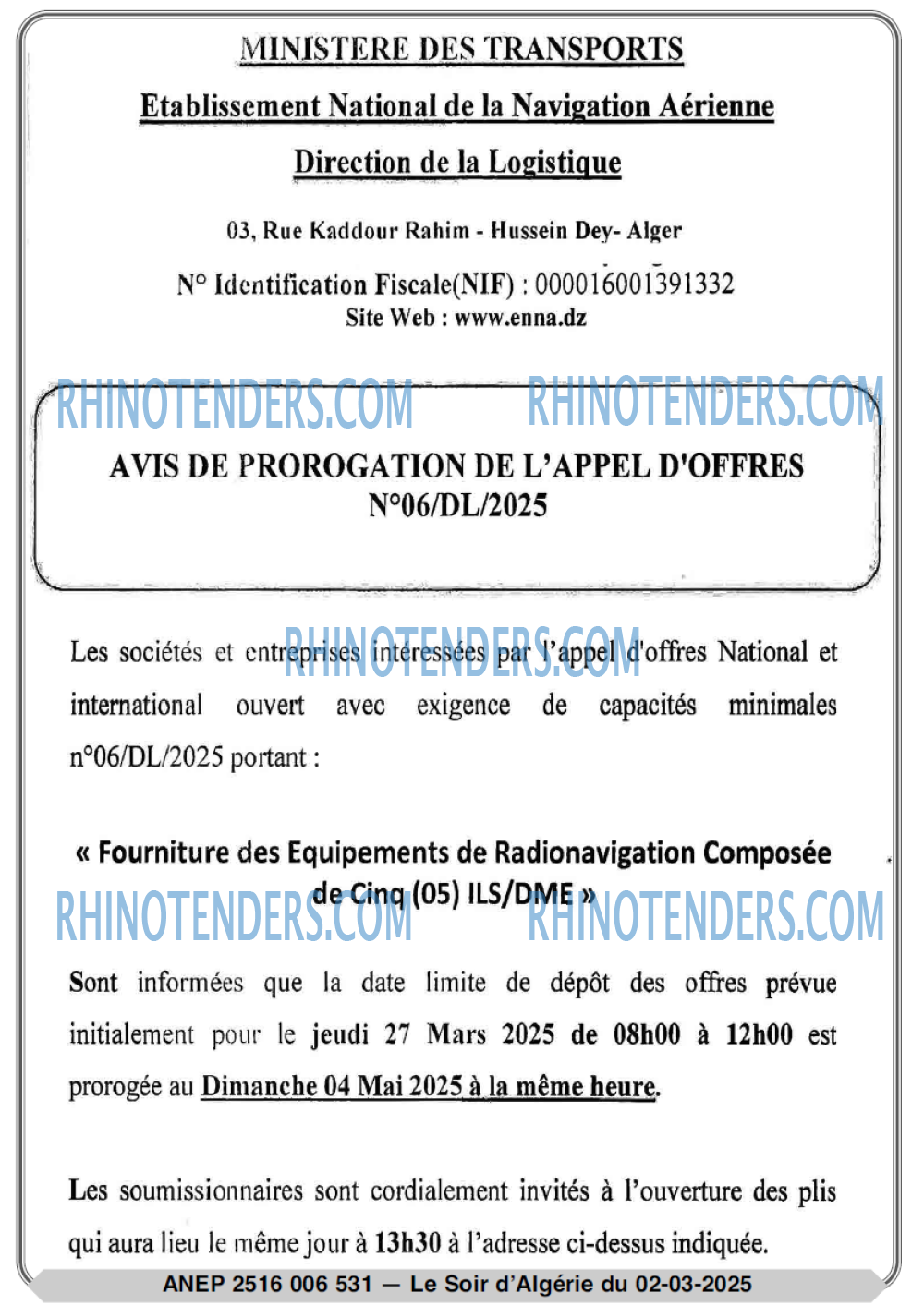 LE SOIR D'ALGERIE