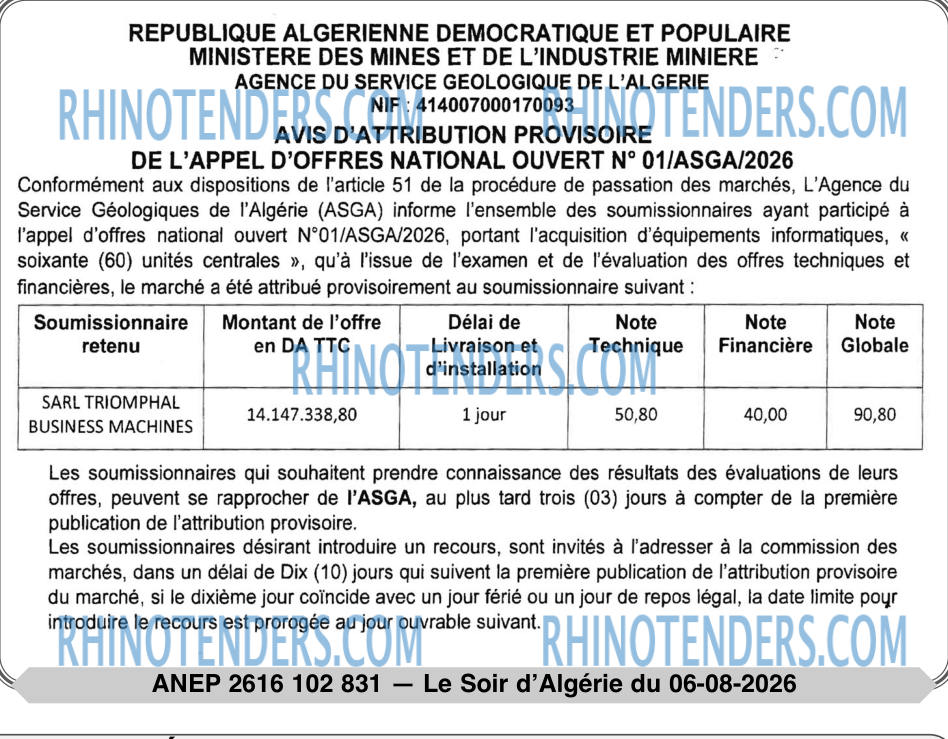 LE SOIR D'ALGERIE