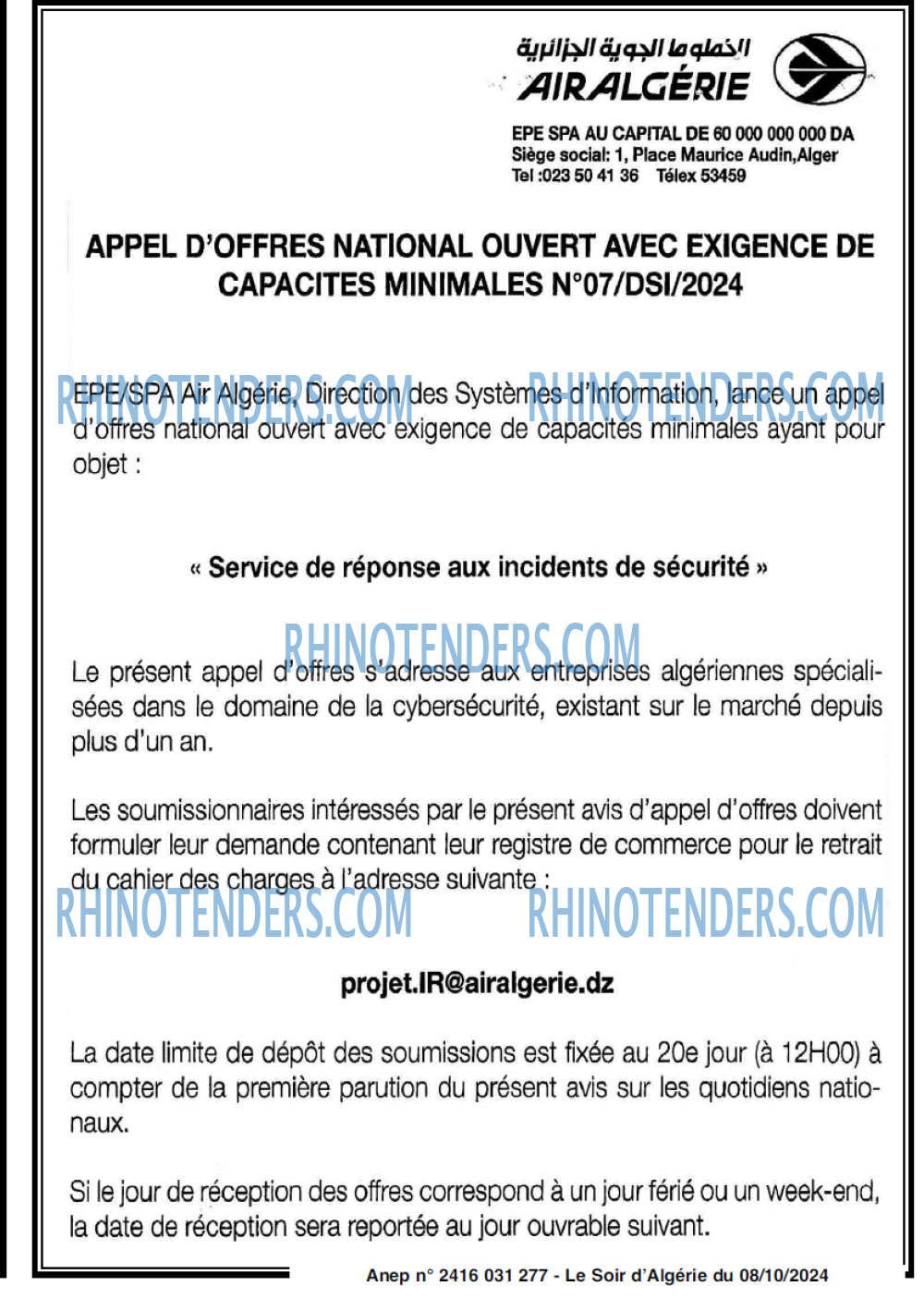 LE SOIR D'ALGERIE