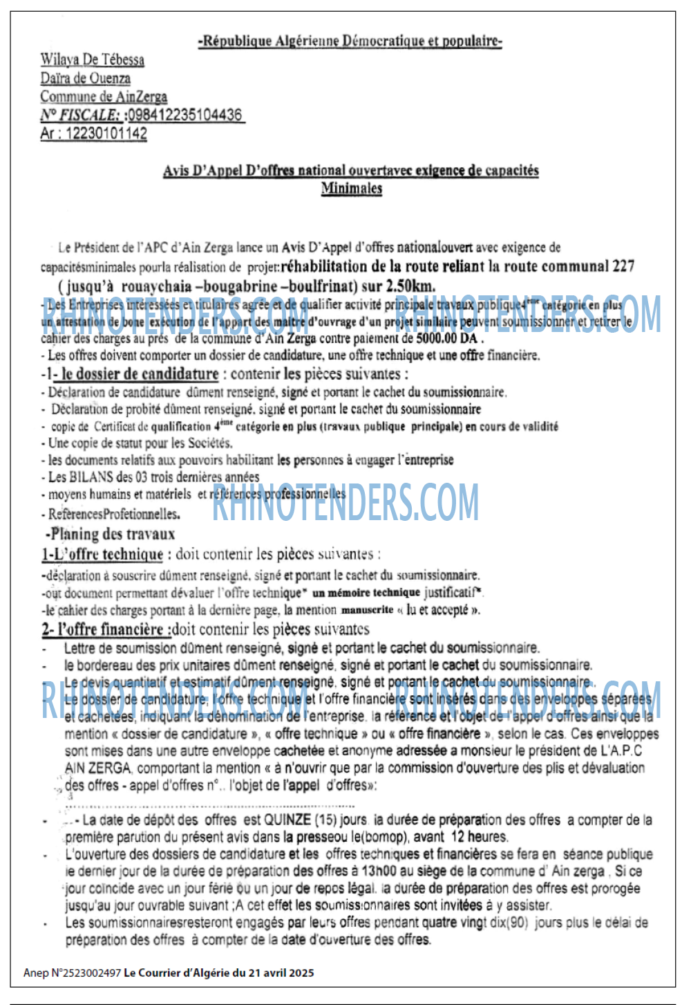 Le Courrier d'Algerie