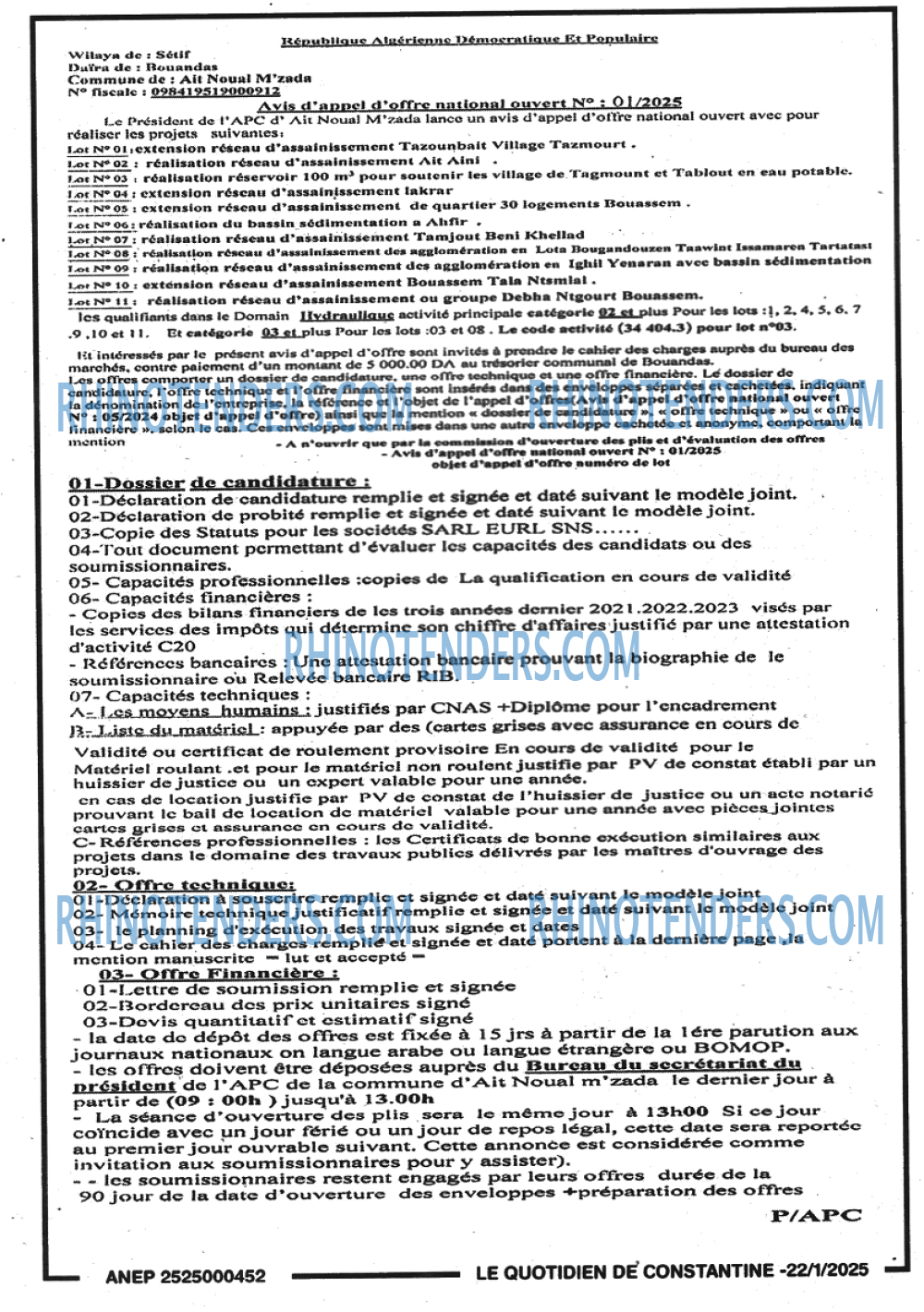 LE QUOTIDIEN DE CONSTANTINE