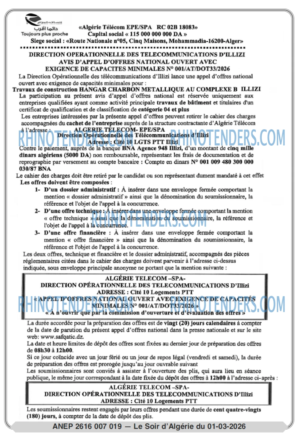 LE SOIR D'ALGERIE