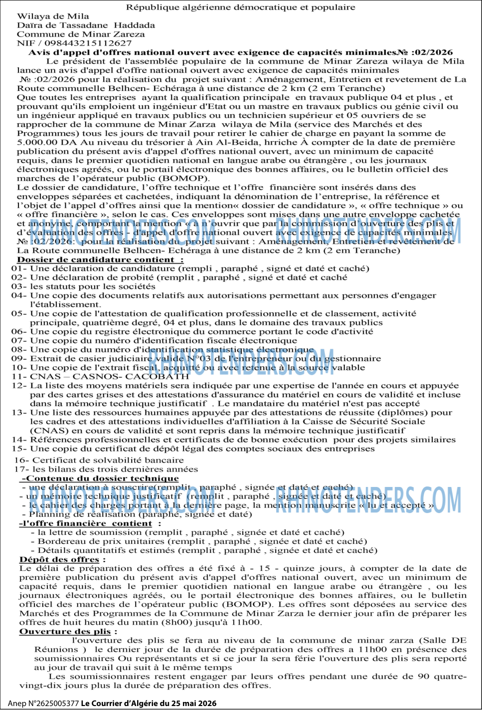 Le Courrier d'Algerie