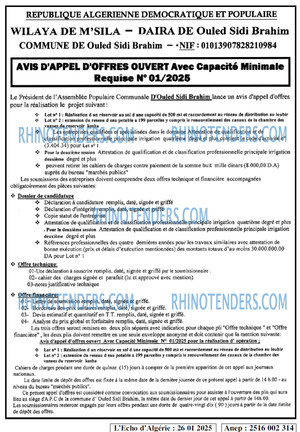 L'ECHO D'ALGERIE