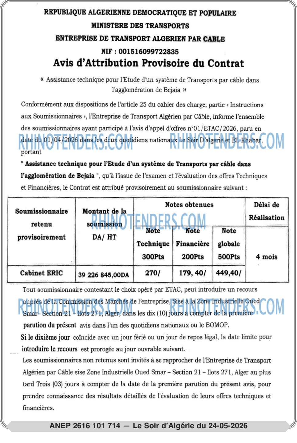 LE SOIR D'ALGERIE
