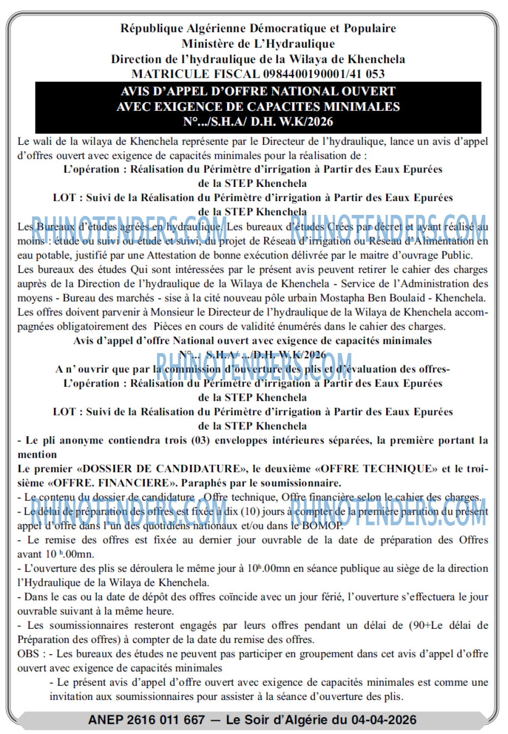 LE SOIR D'ALGERIE