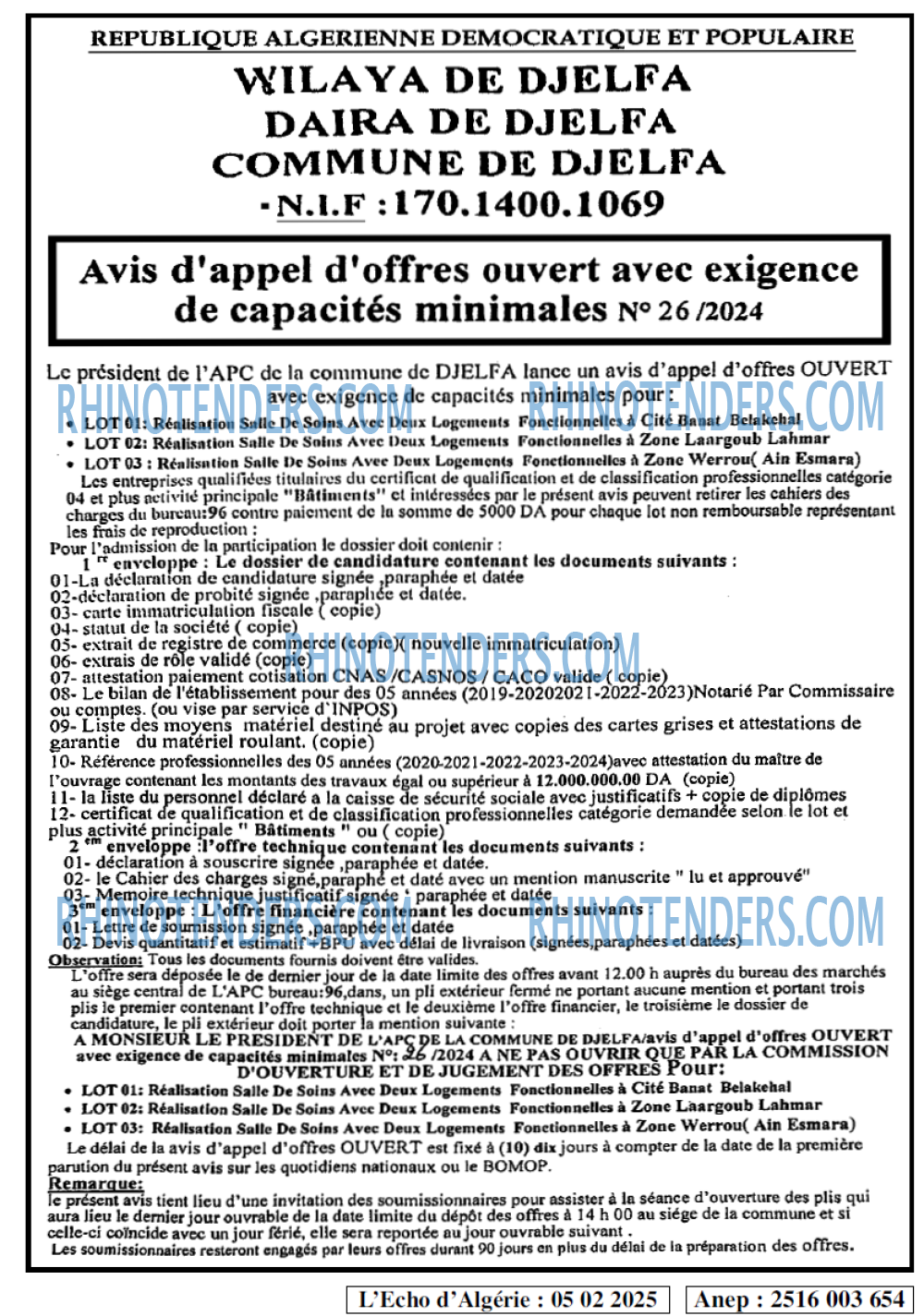L'ECHO D'ALGERIE