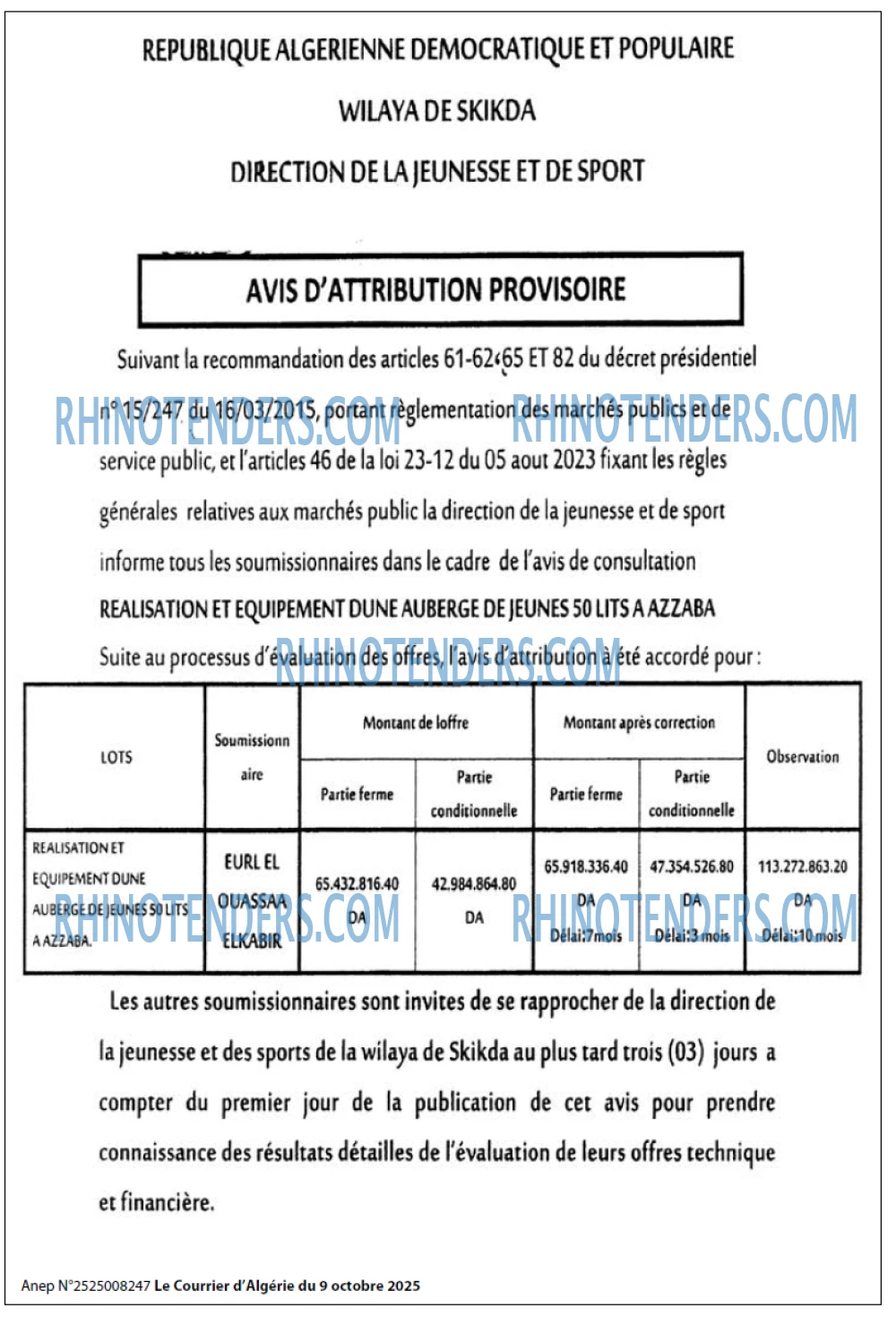 Le Courrier d'Algerie