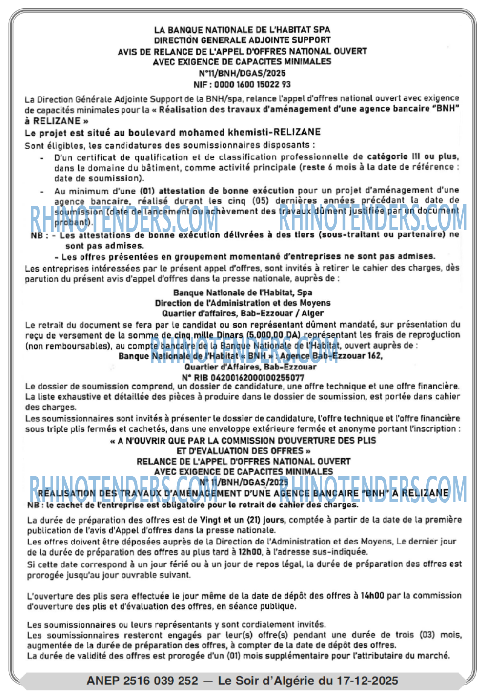 LE SOIR D'ALGERIE