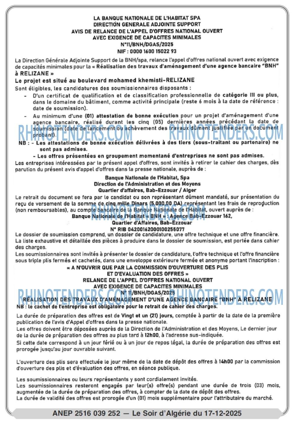 LE SOIR D'ALGERIE