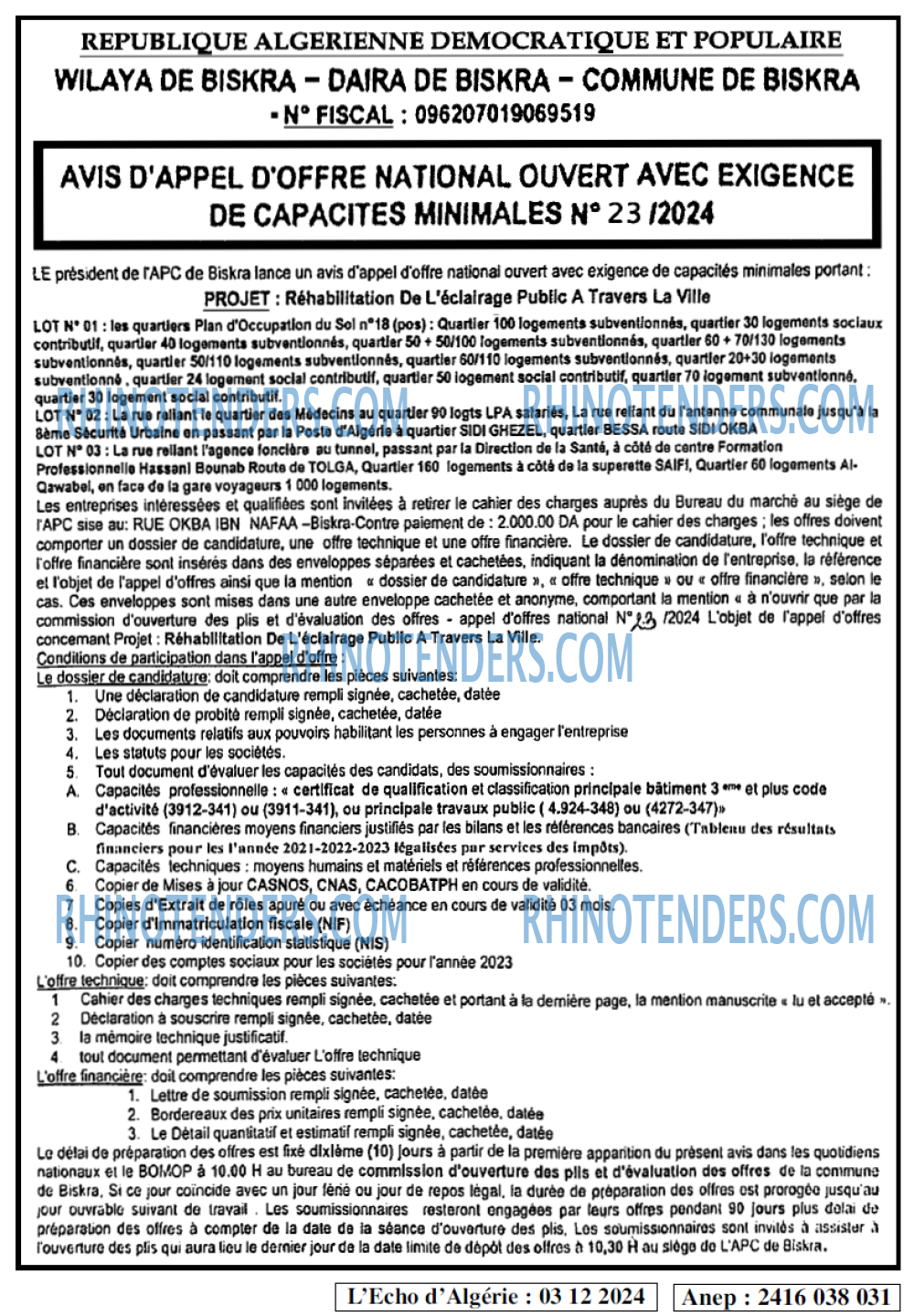 L'ECHO D'ALGERIE