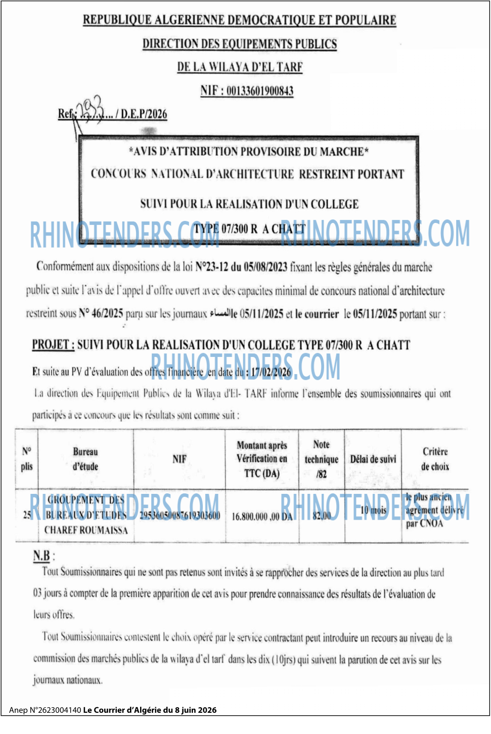 Le Courrier d'Algerie