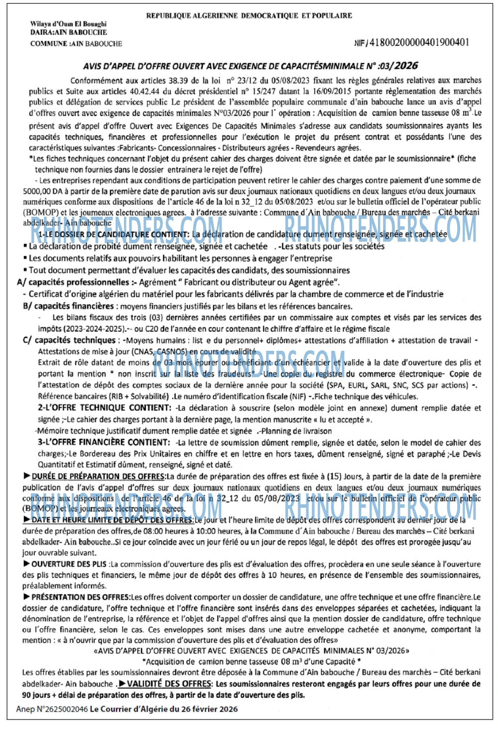 Le Courrier d'Algerie