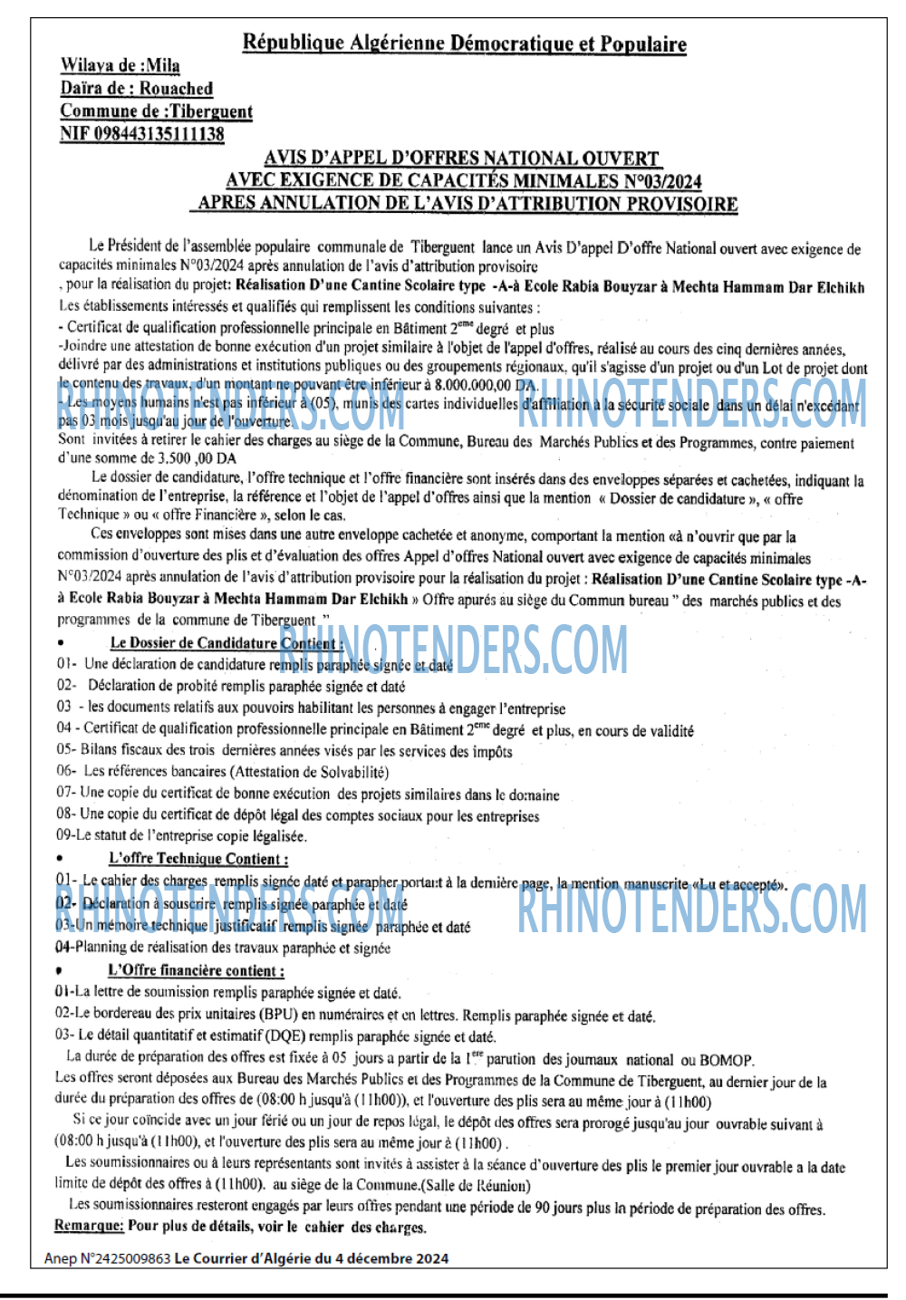 Le Courrier d'Algerie