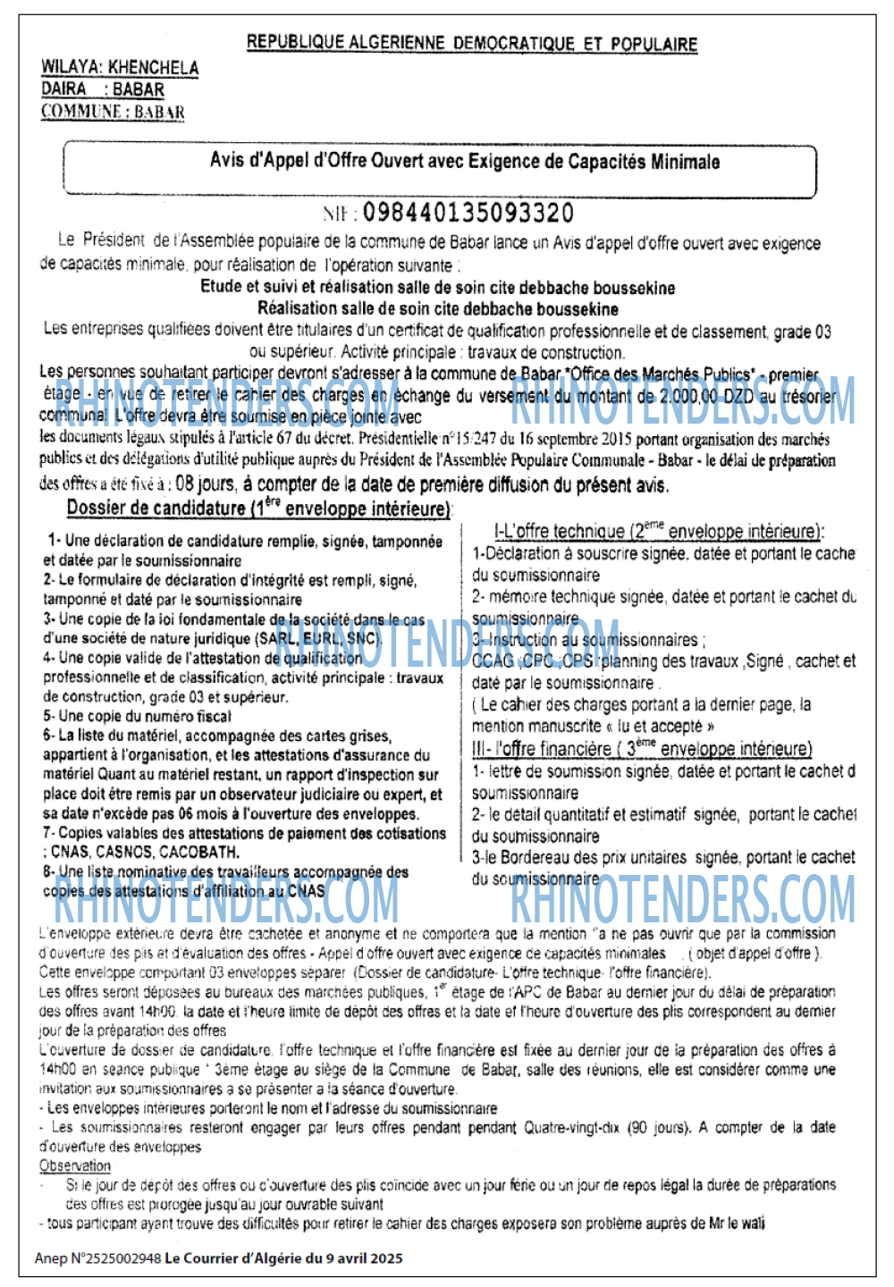 Le Courrier d'Algerie