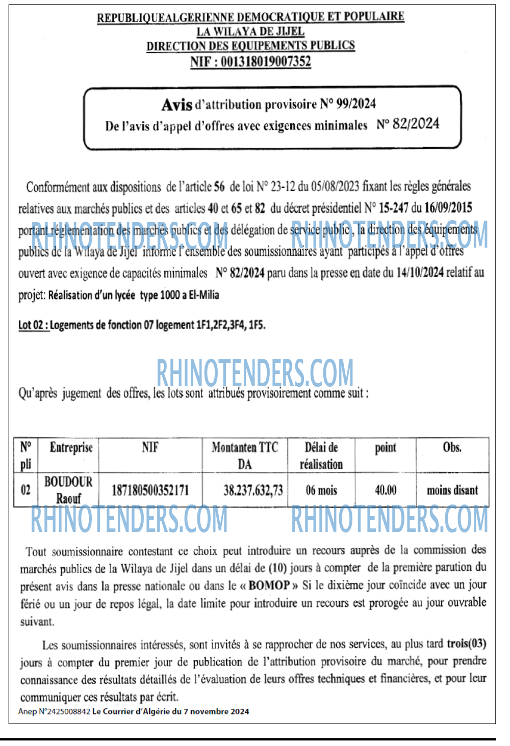 Le Courrier d'Algerie