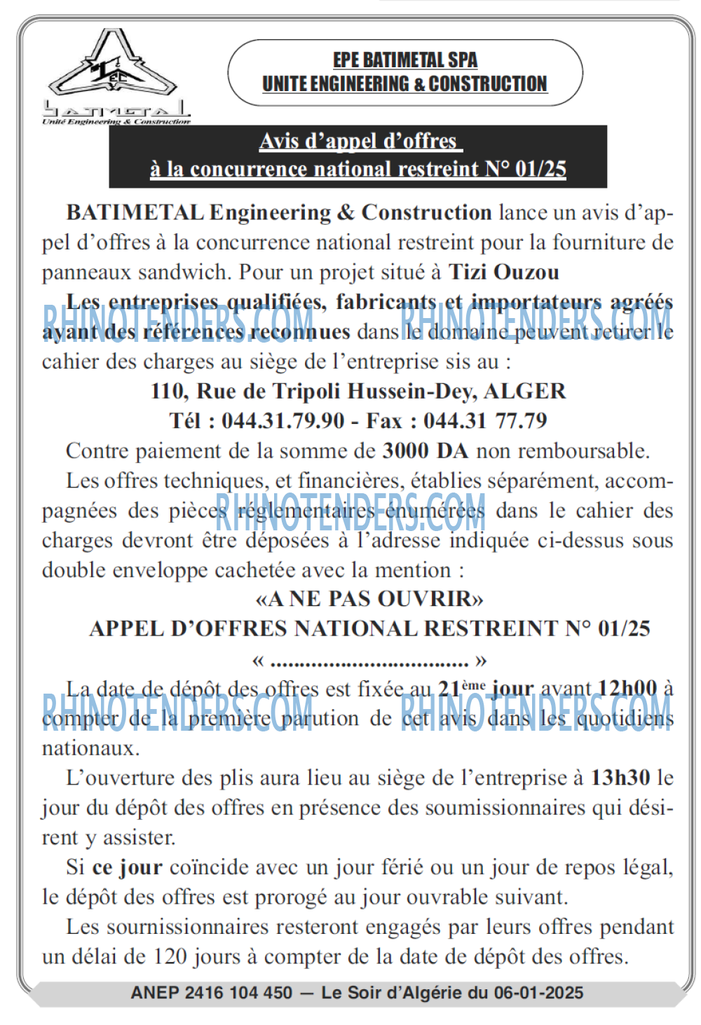 LE SOIR D'ALGERIE