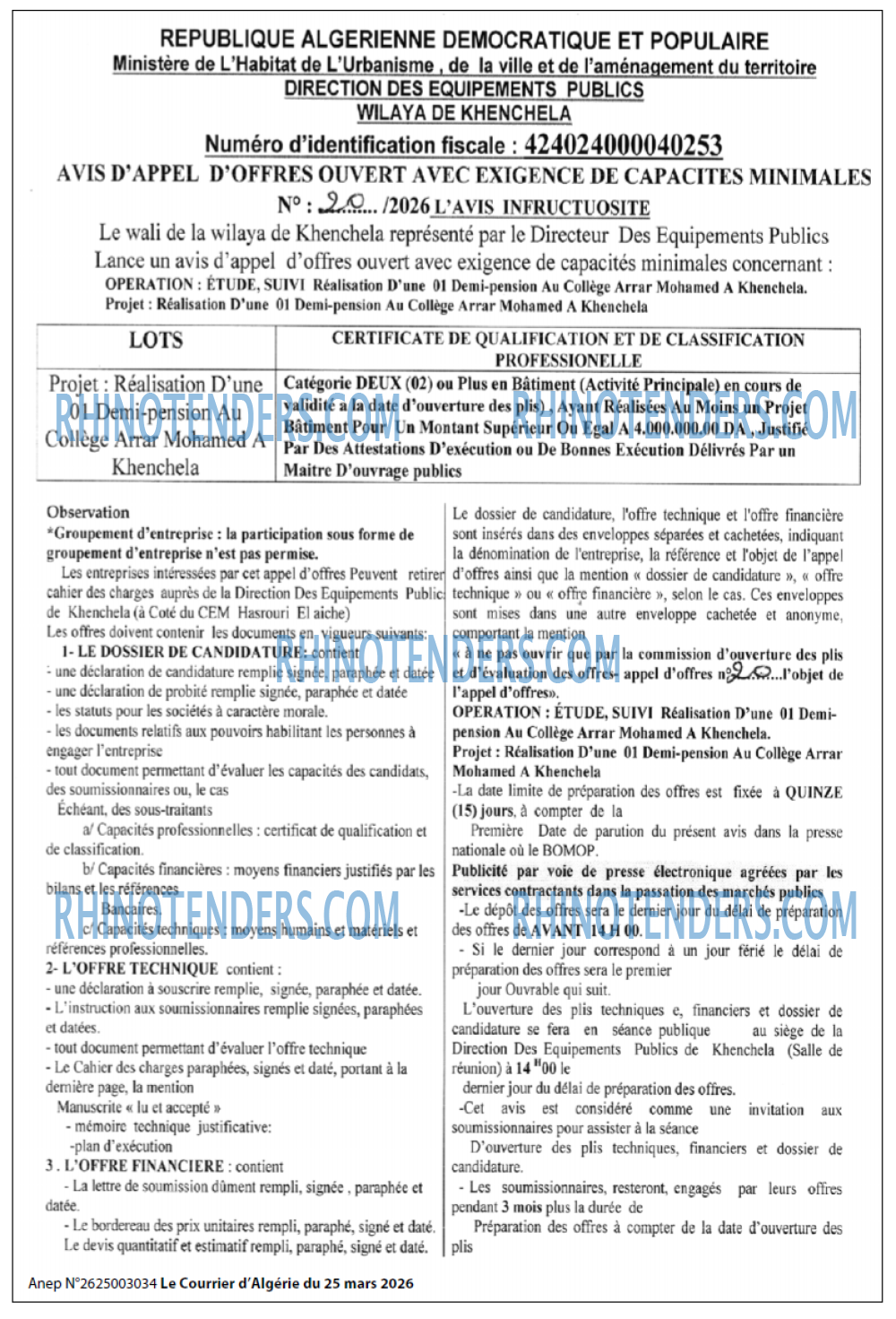 Le Courrier d'Algerie