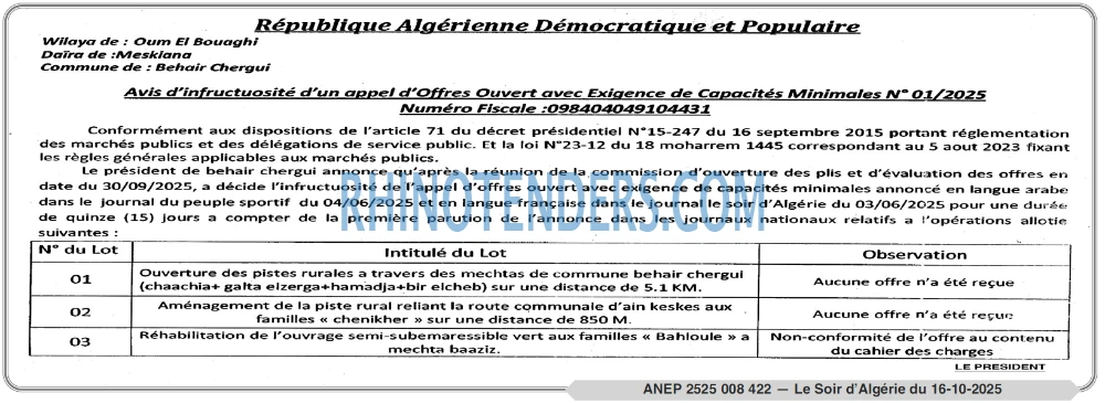 LE SOIR D'ALGERIE