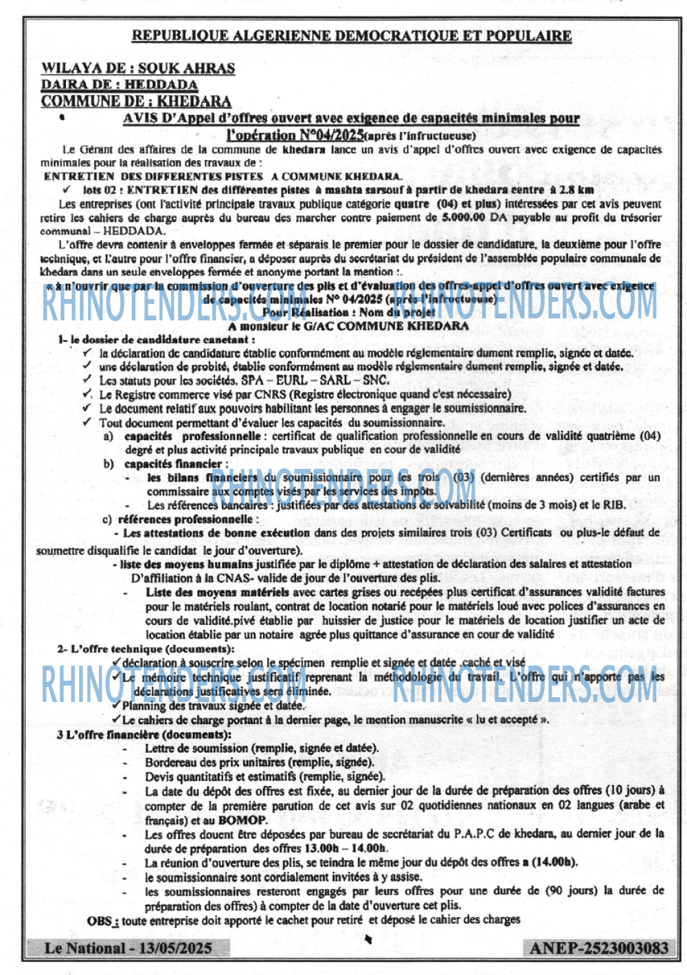 LE SOIR D'ALGERIE