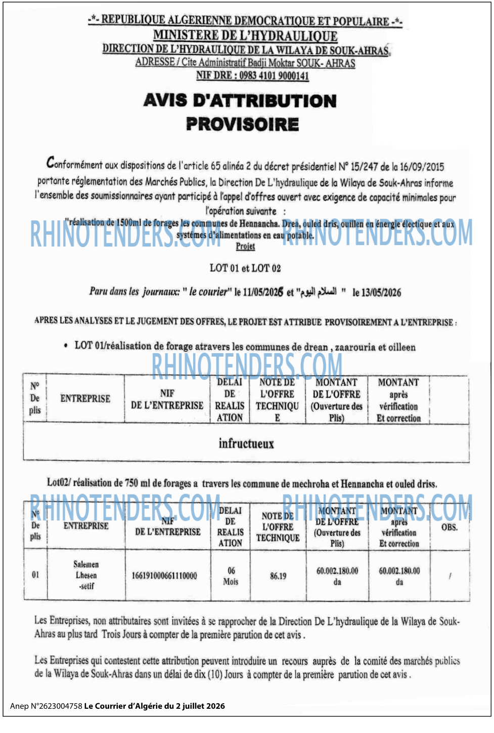 Le Courrier d'Algerie