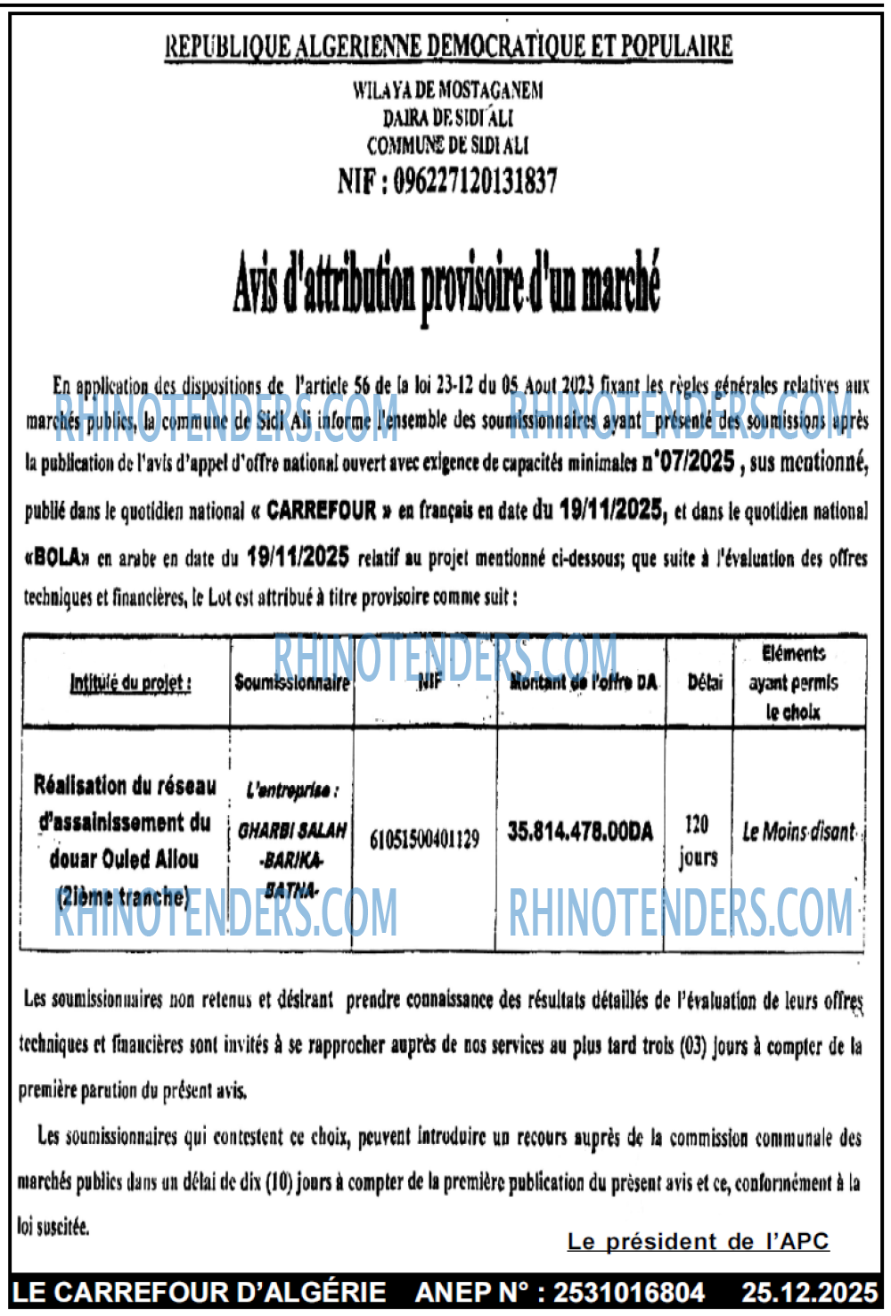 Le Carrefour d'Algérie