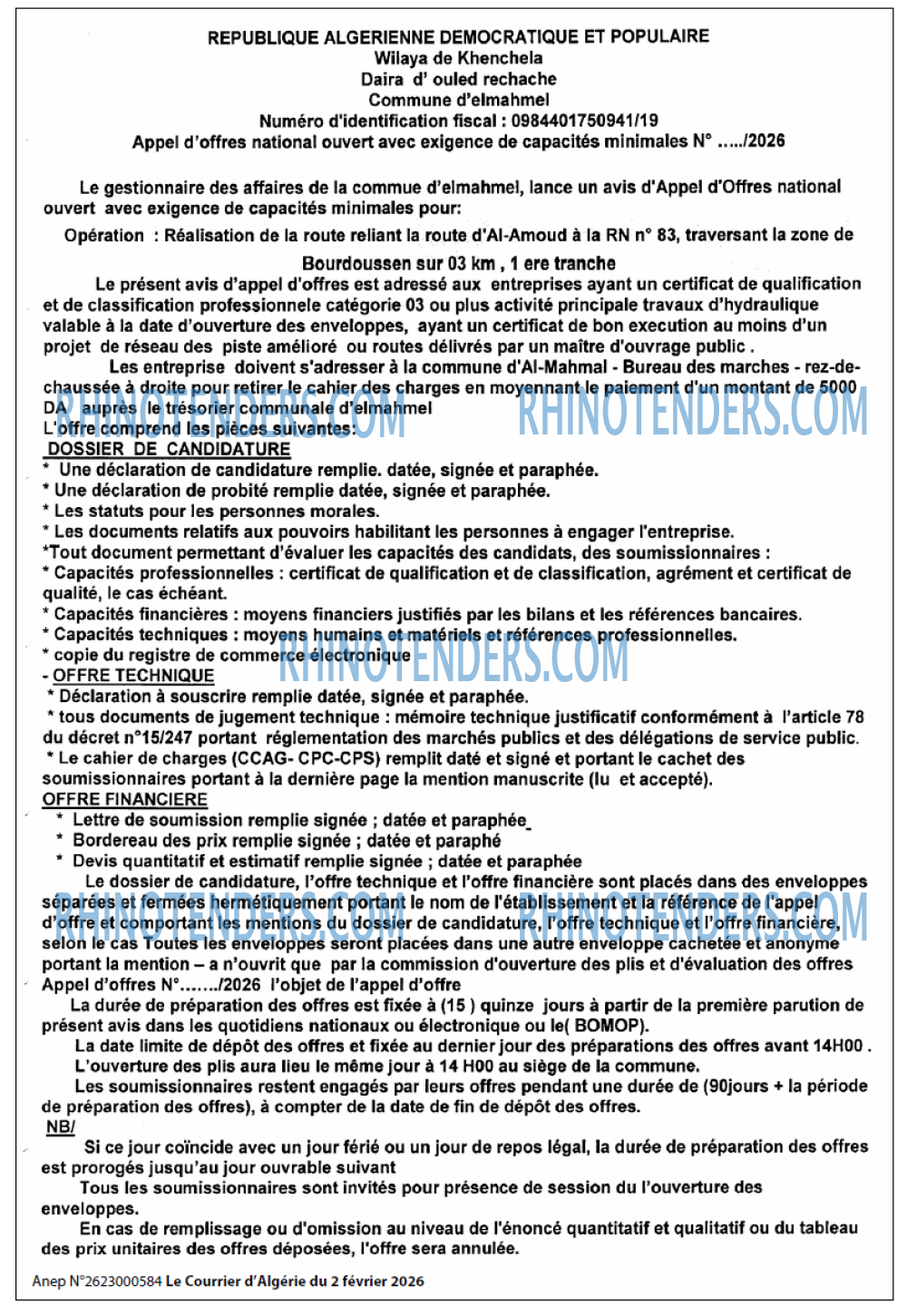 Le Courrier d'Algerie